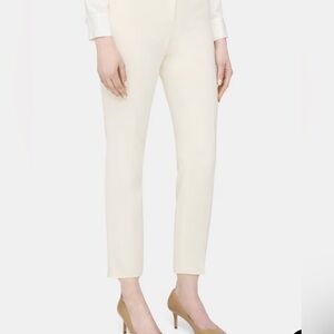 Theory Treeca Pant in Admiral Crepe, size 4, color Rice